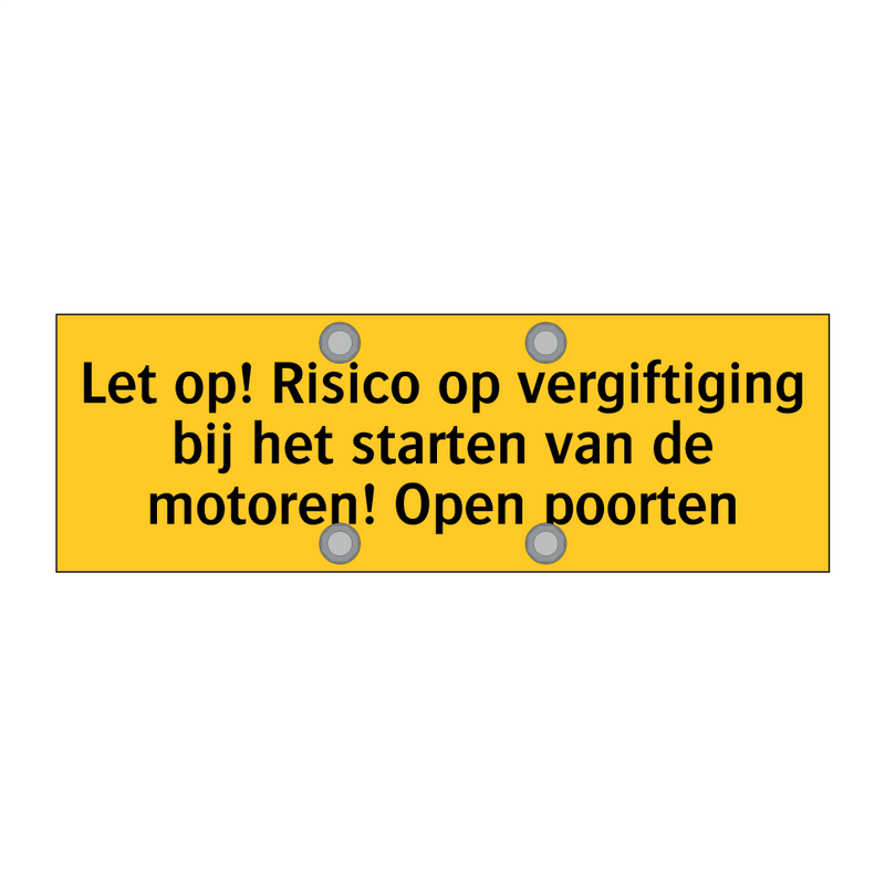 Let op! Risico op vergiftiging bij het starten van de /.../