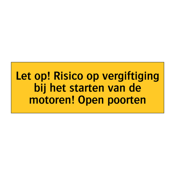 Let op! Risico op vergiftiging bij het starten van de /.../