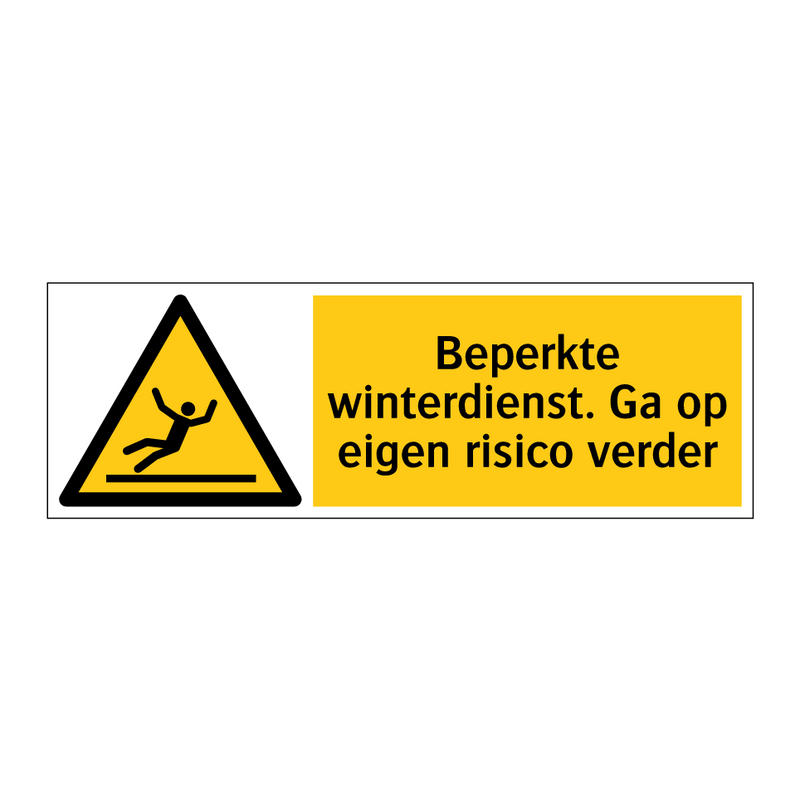 Beperkte winterdienst. Ga op eigen risico verder