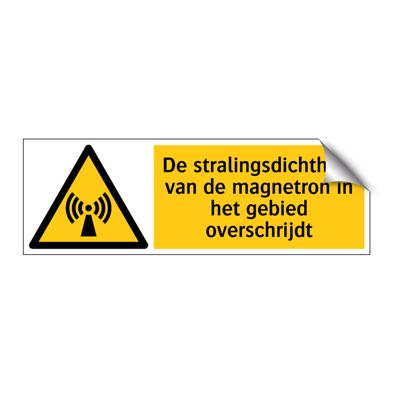 De stralingsdichtheid van de magnetron in het gebied overschrijdt