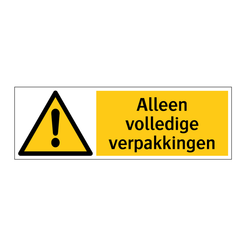 Alleen volledige verpakkingen