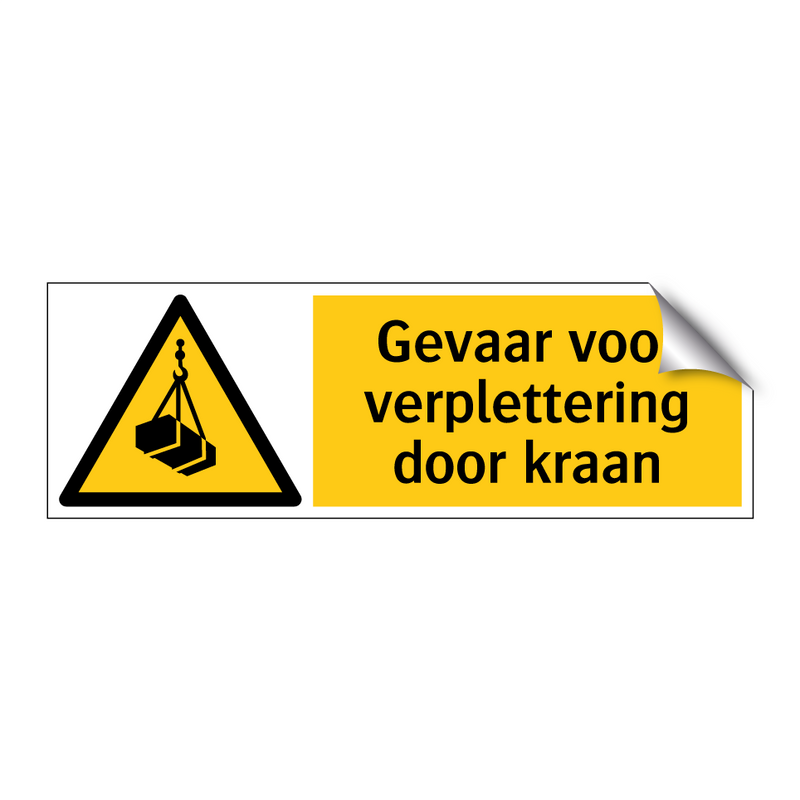 Gevaar voor verplettering door kraan