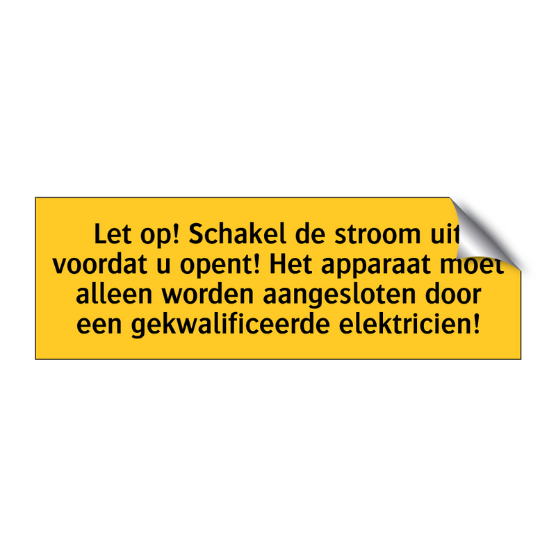 Let op! Schakel de stroom uit voordat u opent! Het /.../