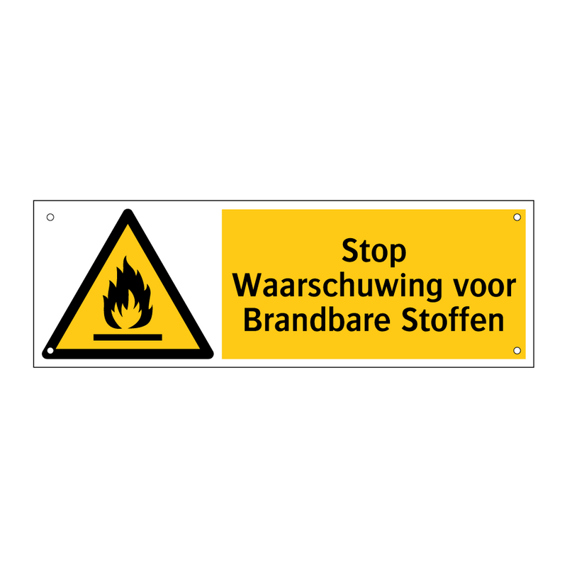 Stop Waarschuwing voor Brandbare Stoffen