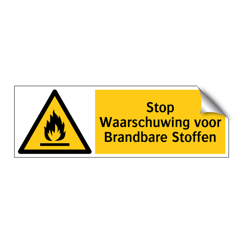 Stop Waarschuwing voor Brandbare Stoffen