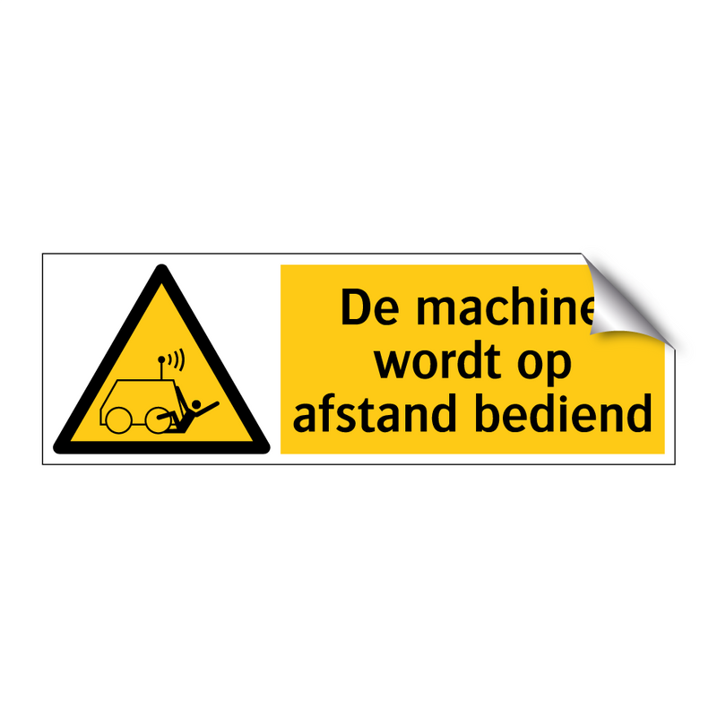 De machine wordt op afstand bediend