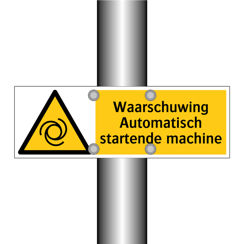 Waarschuwing Automatisch startende machine