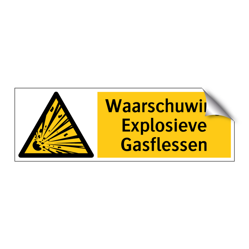 Waarschuwing Explosieve Gasflessen