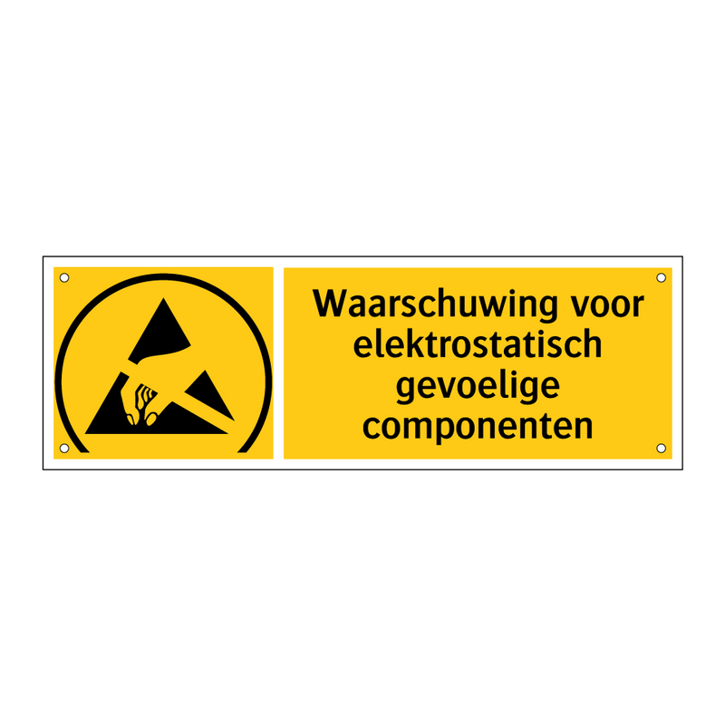 Waarschuwing voor elektrostatisch gevoelige componenten