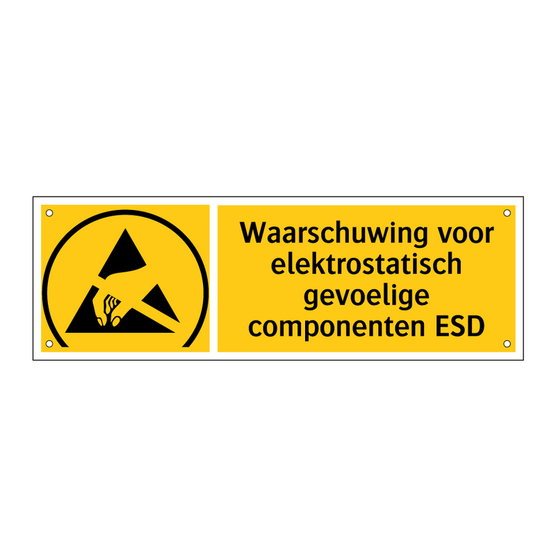 Waarschuwing voor elektrostatisch gevoelige componenten ESD