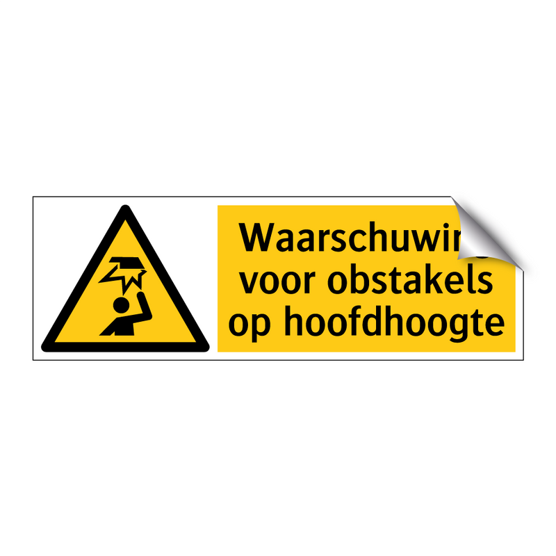 Waarschuwing voor obstakels op hoofdhoogte