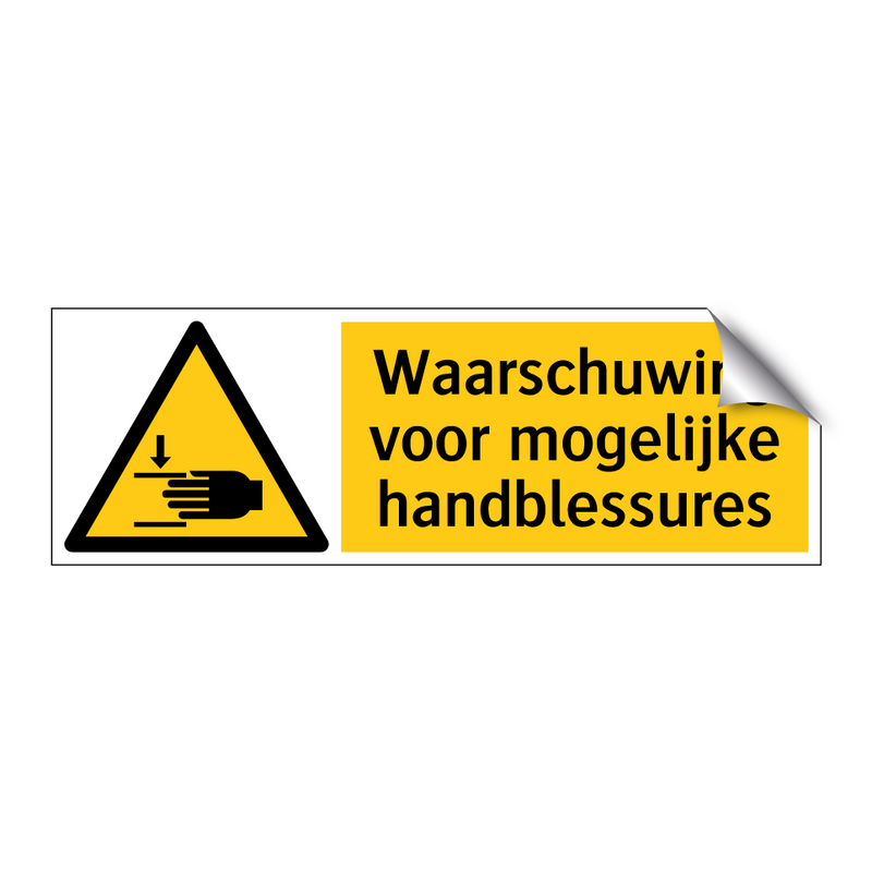 Waarschuwing voor mogelijke handblessures