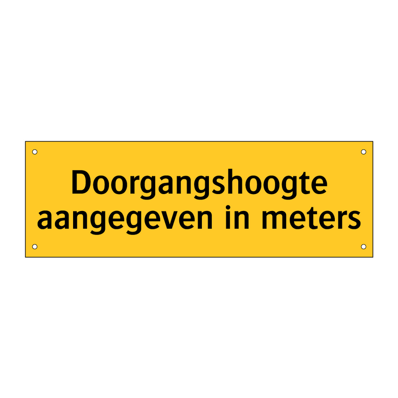 Doorgangshoogte aangegeven in meters