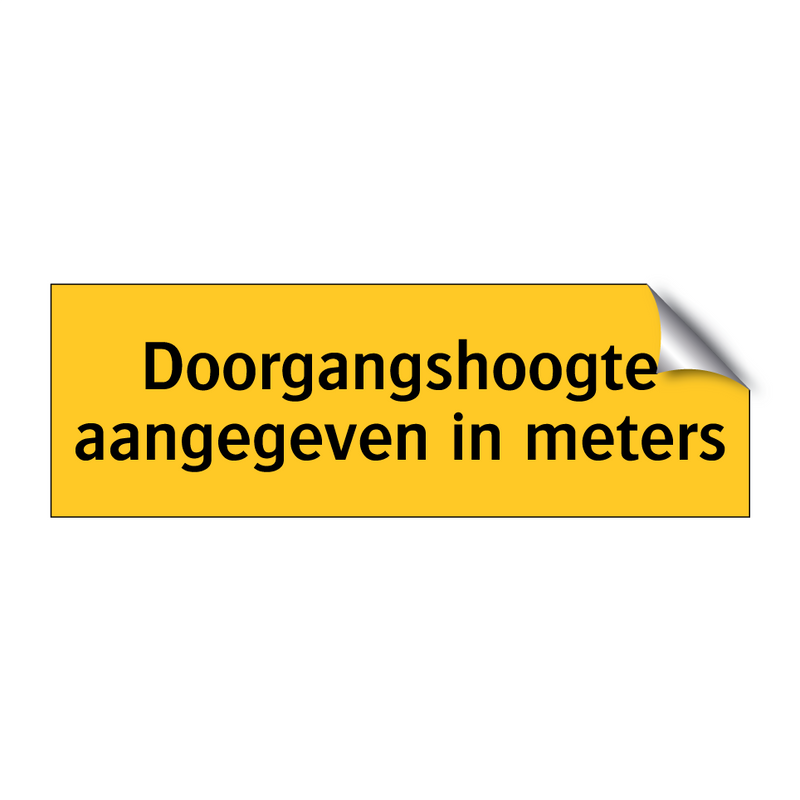 Doorgangshoogte aangegeven in meters