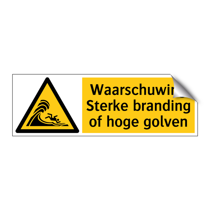 Waarschuwing Sterke branding of hoge golven