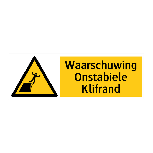 Waarschuwing Onstabiele Klifrand