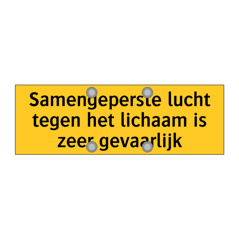 Samengeperste lucht tegen het lichaam is zeer gevaarlijk