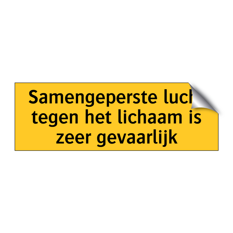 Samengeperste lucht tegen het lichaam is zeer gevaarlijk