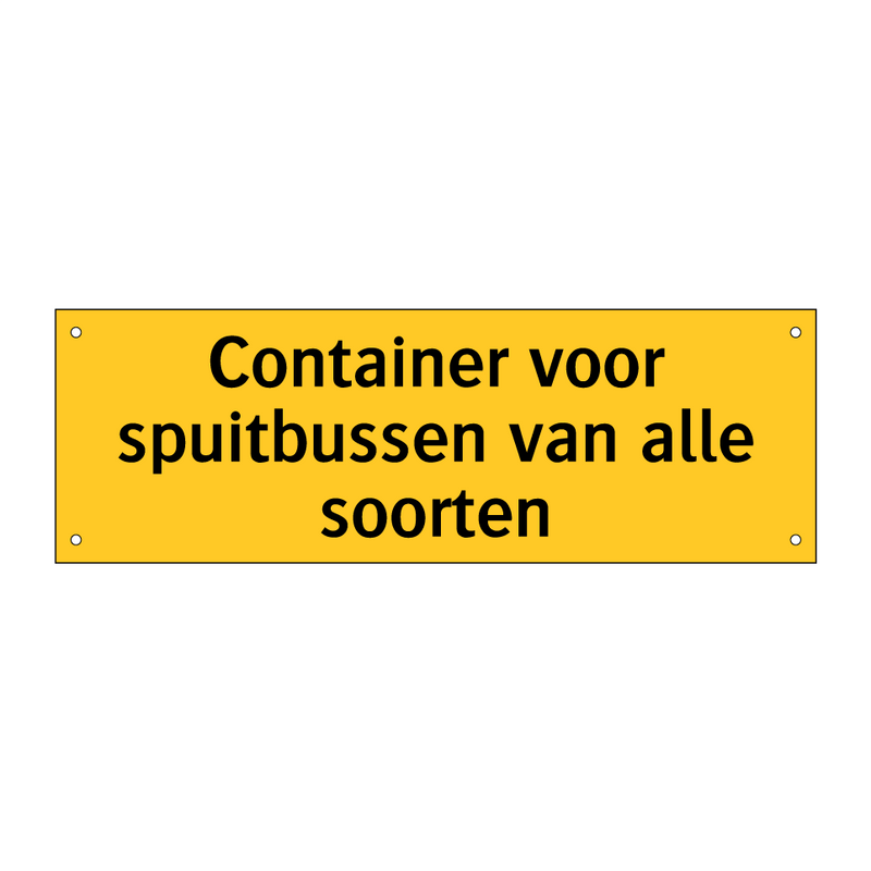 Container voor spuitbussen van alle soorten