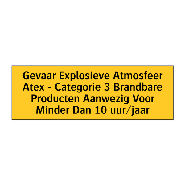 Gevaar Explosieve Atmosfeer Atex - Categorie 3 /.../