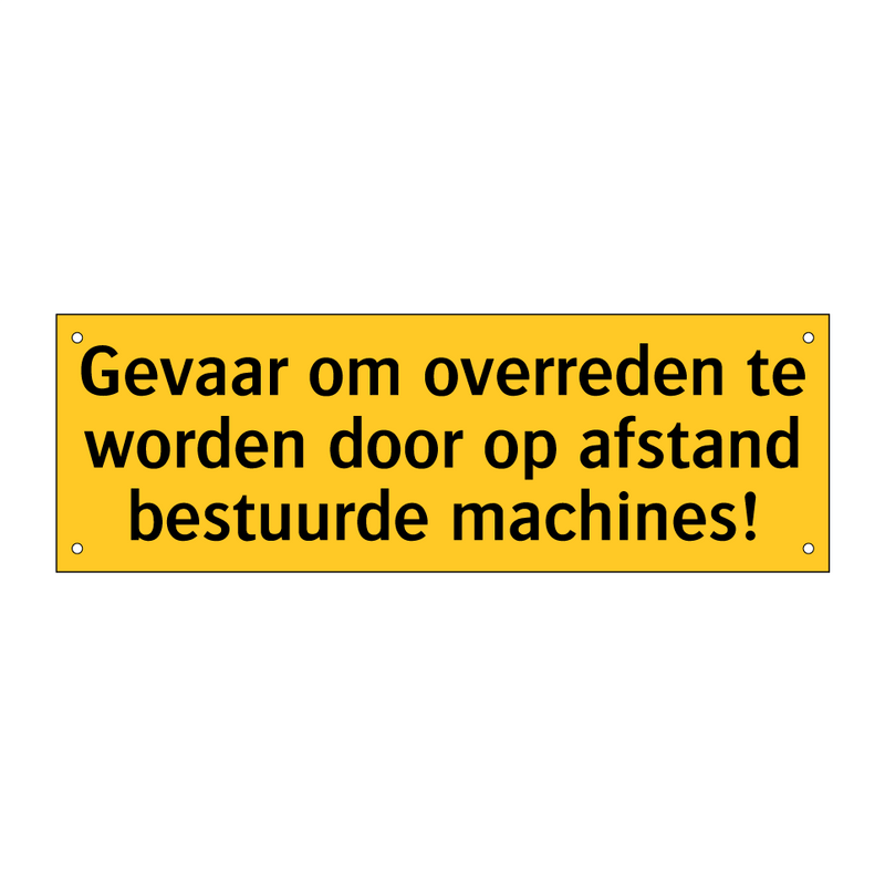 Gevaar om overreden te worden door op afstand /.../