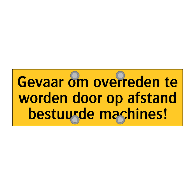 Gevaar om overreden te worden door op afstand /.../