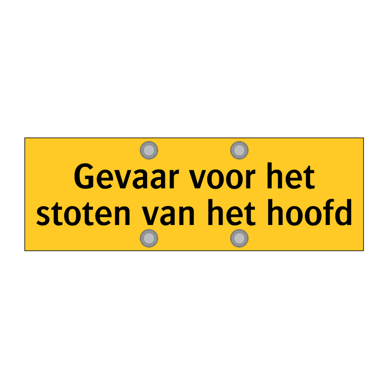 Gevaar voor het stoten van het hoofd & Gevaar voor het stoten van het hoofd